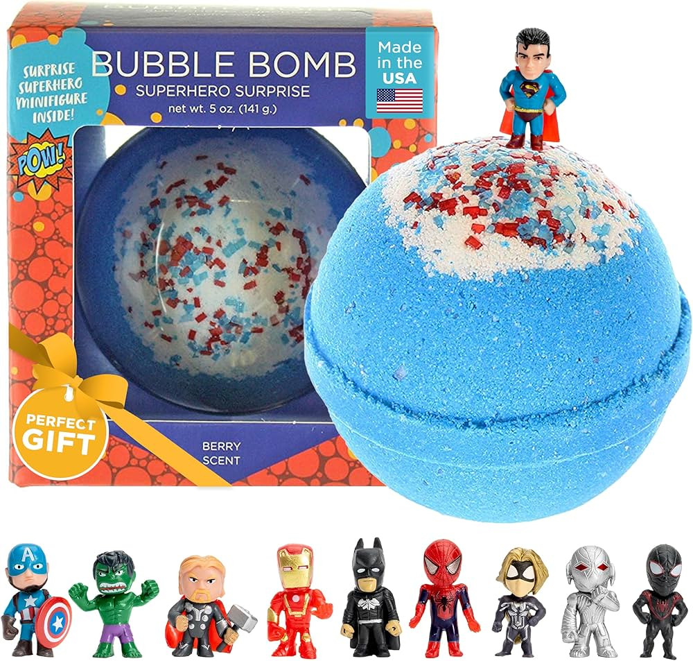 Superhero Bath Bombs for Kids & Boys with Surprise Hero Toys Inside (1 Pack) - Large Bubble Bath ... | Amazon (US)