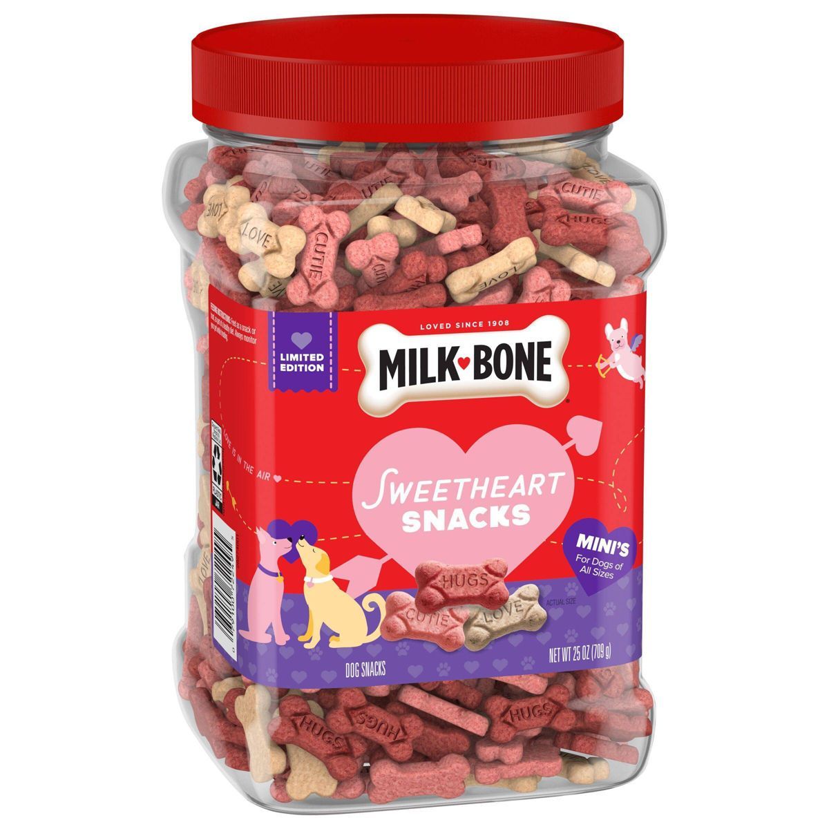 Milk-Bone Valentine Sweetheart Snacks Dog Treats Biscuits Canister with Chicken, Bacon & Beef Fla... | Target