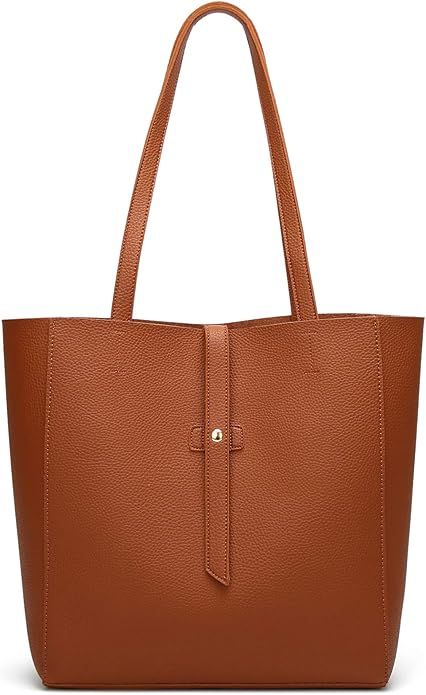 Dreubea Women's Large Tote Shoulder Handbag Soft Leather Satchel Bag Hobo Purse | Amazon (US)