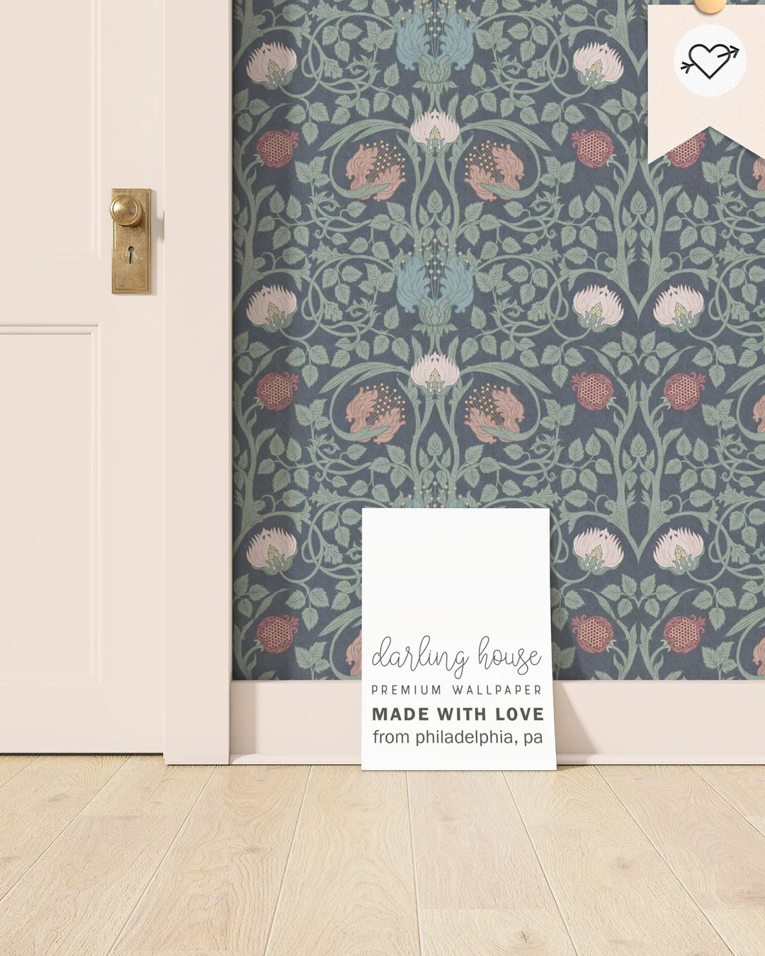 Moody Dark Floral Wallpaper | Premium Peel Stick | William Morris Art Nouveau Botanical Mural | V... | Etsy (US)