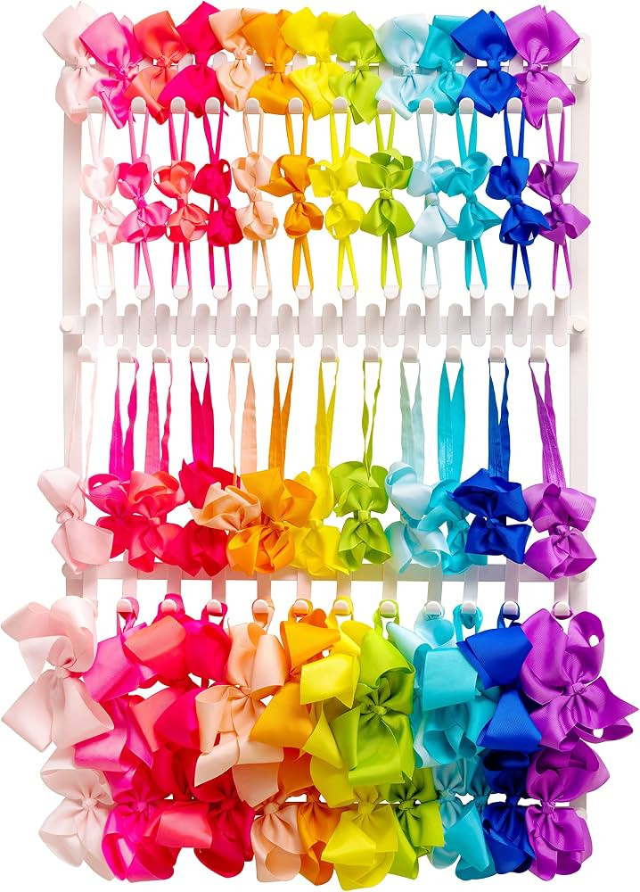 Metal 60 Hook 3ft Tall Headband Display and Headband Organizer for Girls Hair Bows Holds up to 24... | Amazon (US)
