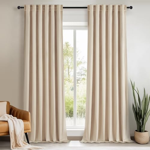Topfinel 102 Inch Long Curtains for Bedroom Living Room,Blackout Room Darkening Thermal Thick Lux... | Amazon (US)