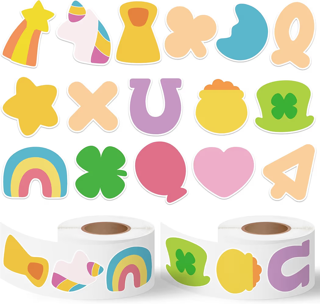 St. Patrick’s Day Sticker Roll - 1000pcs St. Patrick’s Day Waterproof Vinyl Reusable Laptop S... | Amazon (US)