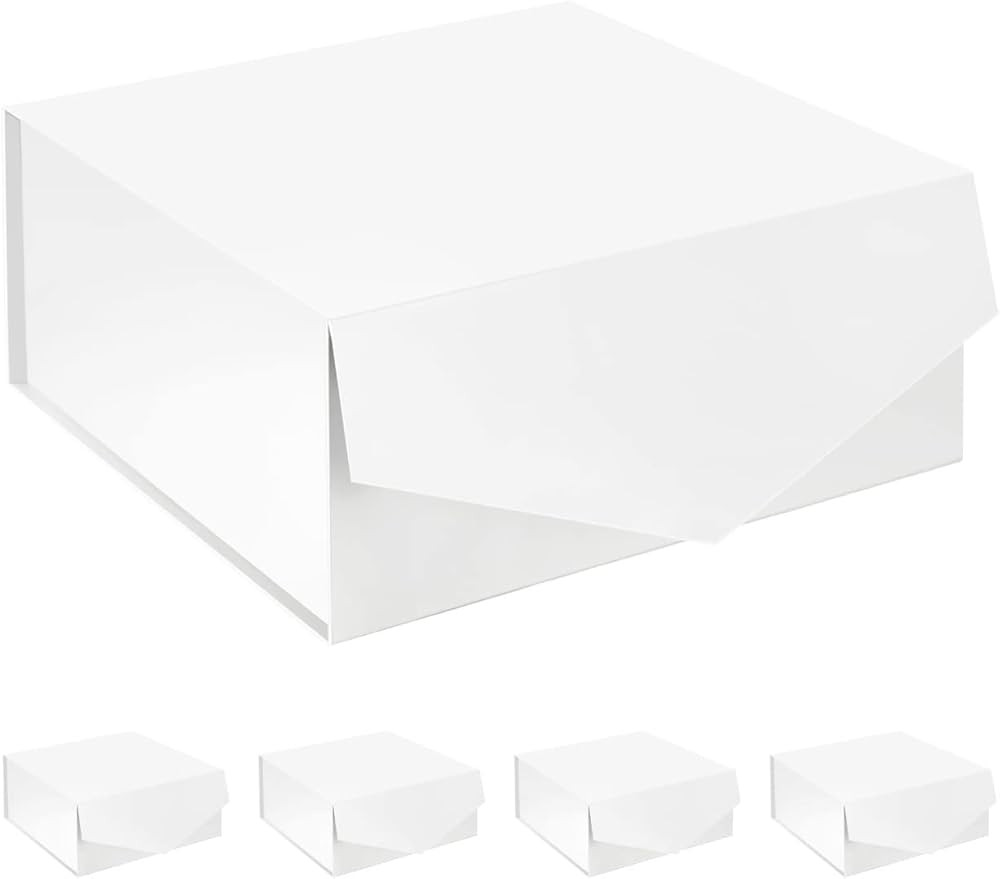 ARTDEARM 5 Gift Boxes 7.5x7.5x3 Inches, Christmas Gift Boxes with Lids, White Gift Boxes, Bridesm... | Amazon (CA)