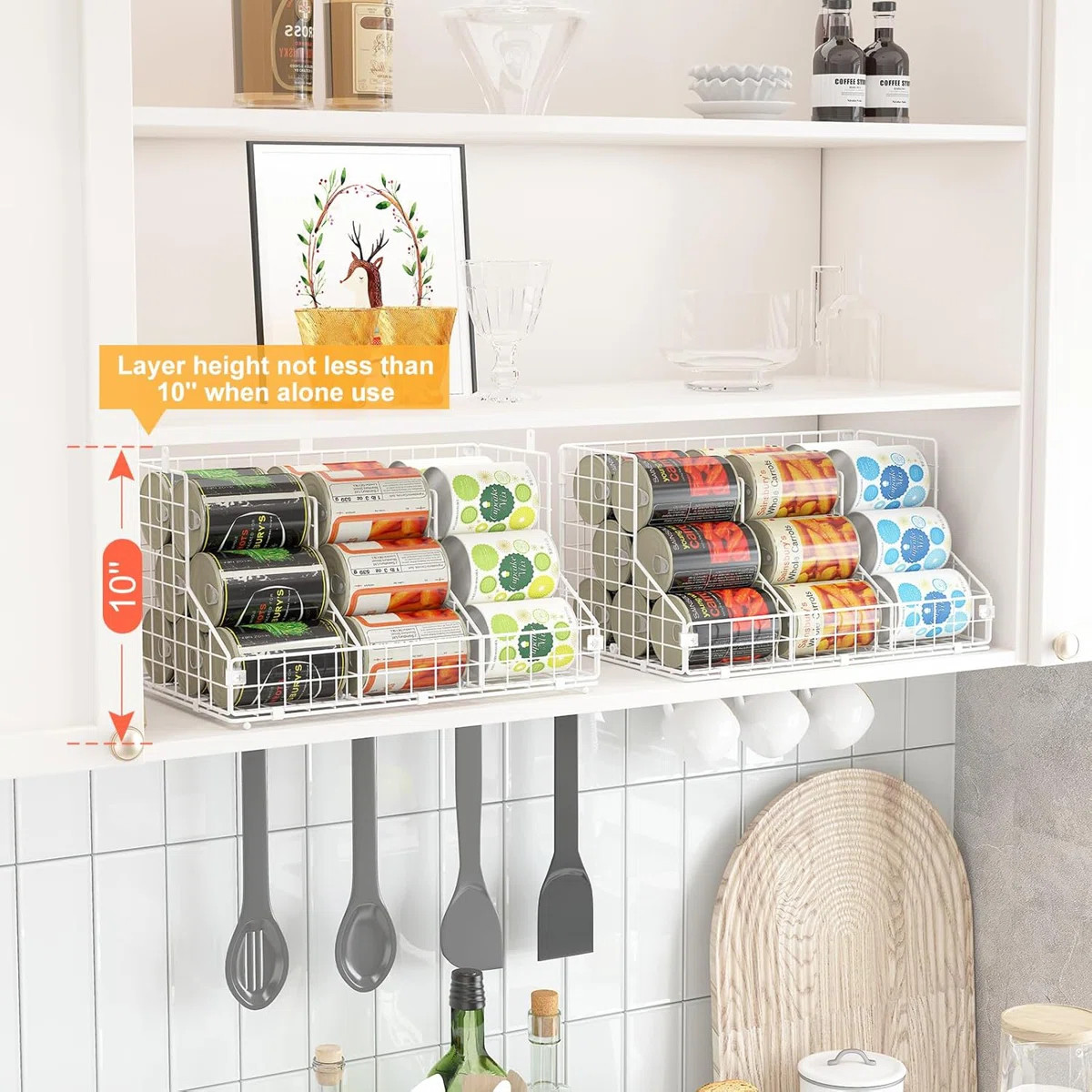 Stackable Can Rack Organizer for Pantry Storage, Can Dispensers with 4 Adjustable Dividers, 2-Tie... | Wayfair North America