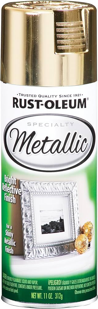 Rust-Oleum 1910830 Specialty Metallic Leafing Spray Paint, 11 Ounce (Pack of 1), Gold | Amazon (US)