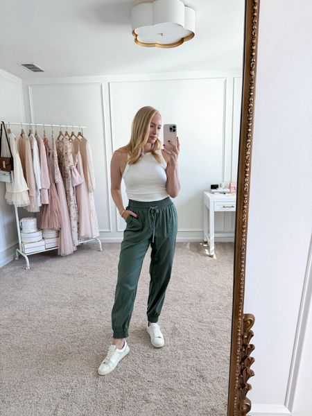 Casual spring outfit idea from Target. I love these joggers and ribbed tank top. I paired them with these cute Maddison sneakers from Target as well! 

#LTKstyletip #LTKSeasonal #LTKxTarget