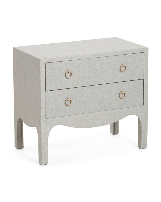 27x23.5 Linen Wrapped 2 Drawer Side Table | Furniture & Lighting | Marshalls | Marshalls