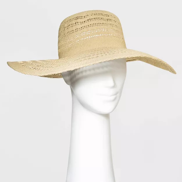 Women's Open Weave Wide Brim Straw Hat - A New Day™ | Target