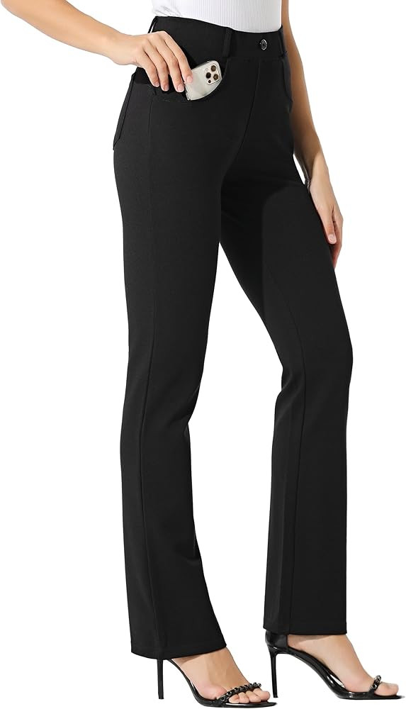 Willit Women's Yoga Dress Pants Bootcut Stretch Work Slacks Office Pants 4 Pockets 28"/29"/30"/31... | Amazon (US)