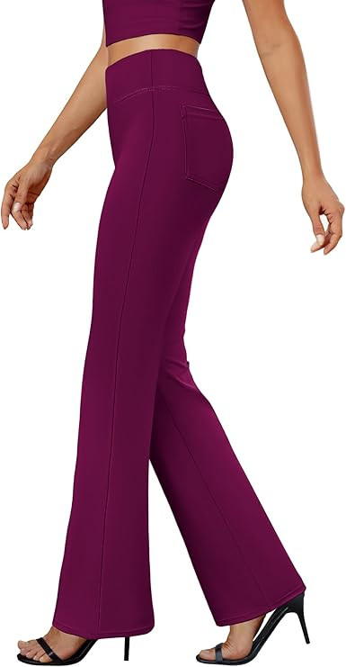 Womens Bootcut Dress Pants Business Casual Work Pants with Pockets High Waist Stretchy Trousers P... | Amazon (US)