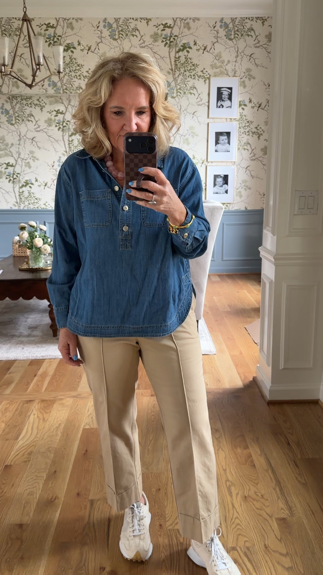 25% off 
Top size medium petite 
Khakis size 8 petite 

#LTKspring #LTKSaleAlert #LTKOver40