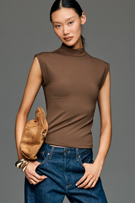 Maeve Mock-Neck Sleeveless Top | Anthropologie (US)