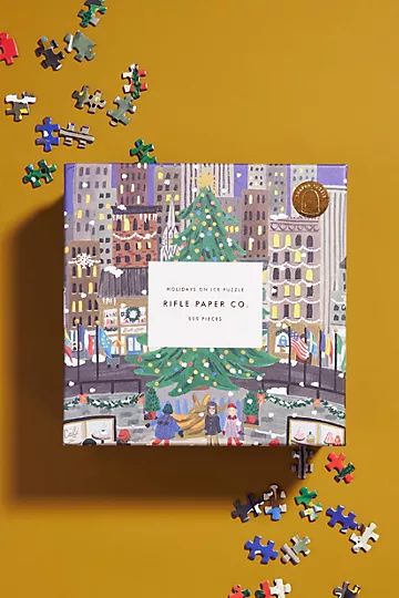 Rifle Paper Co. Holiday On Ice Puzzle | Anthropologie (US)