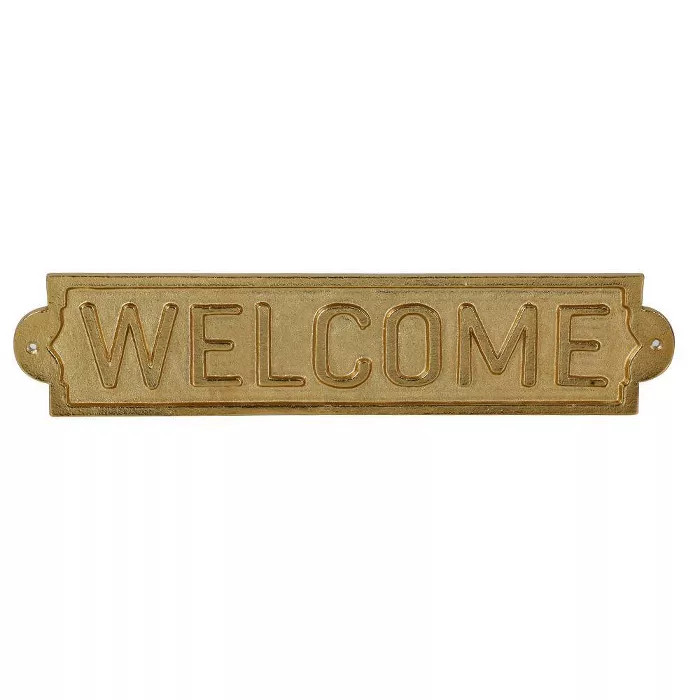 Metal Welcome Sign Wall Sculpture Gold - Threshold™ | Target
