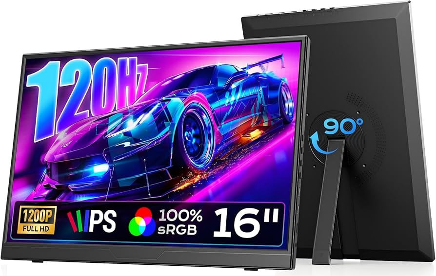 Dopesplay 120Hz Portable Gaming Monitor 16" 1200P FHD 100% sRGB Portable Display with Adjustable ... | Amazon (US)