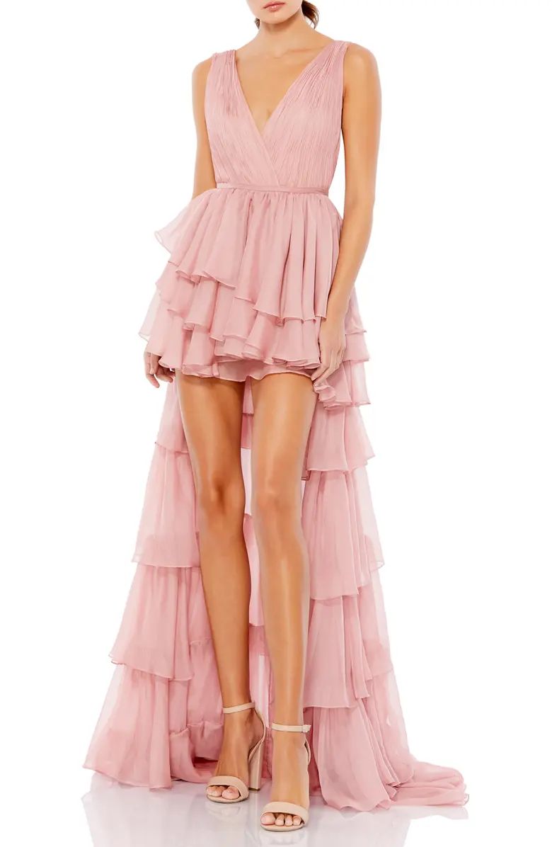 Tiered Ruffle Chiffon High/Low Gown | Nordstrom