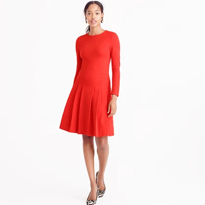 Petite pleated ponte dress | J.Crew US