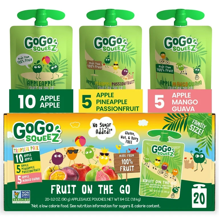 GoGo squeeZ Applesauce and Fruit Puree, Apple Apple, Apple Pineapple Passionfruit, and Apple Mang... | Walmart (US)