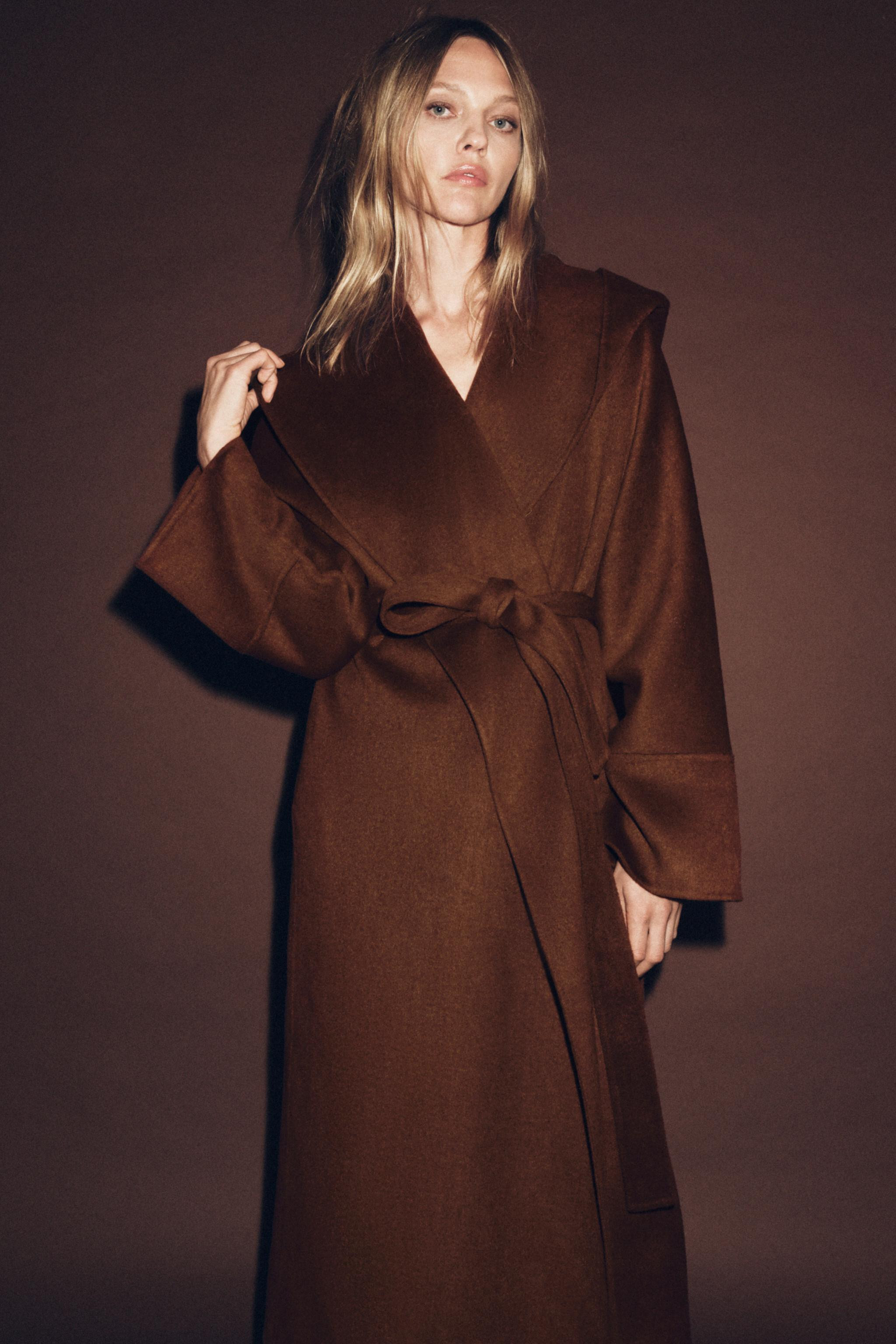 ZW COLLECTION LIMITED EDITION LONG BELTED WOOL COAT | Zara US