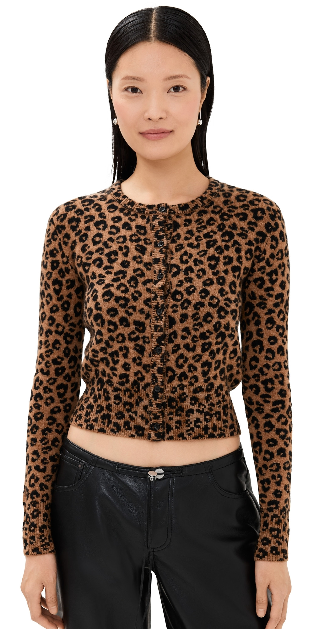 SPRWMN Cashmere Baby Cardigan Leopard L | Shopbop