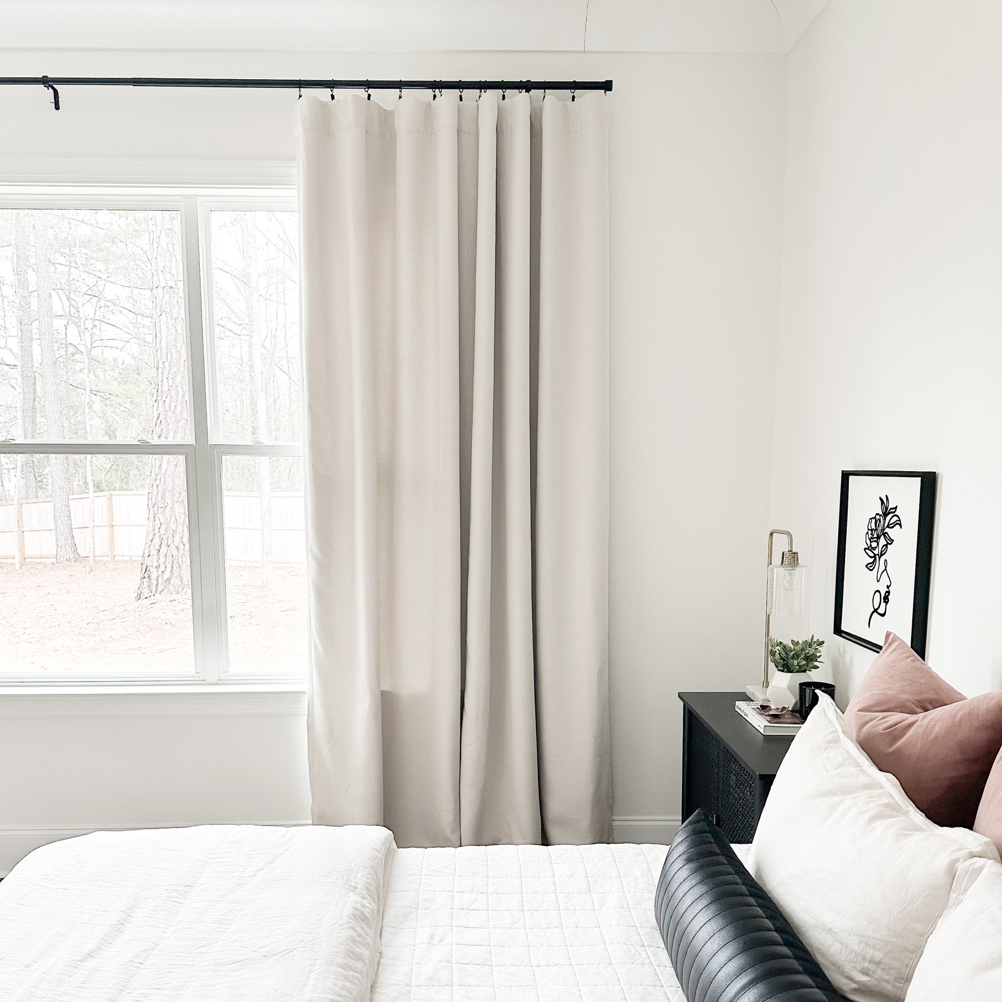 Drapes were one of the most challenging things to find when it came to my master bedroom refresh. I have 10-foot ceilings and a large window, and I didn’t want to spend a fortune. After some searching you won’t believe where I found the perfect room darkening drapes! #drapes #masterbedroom #bedroominspiration #amazonfind 

#LTKhome #LTKunder50 #LTKstyletip