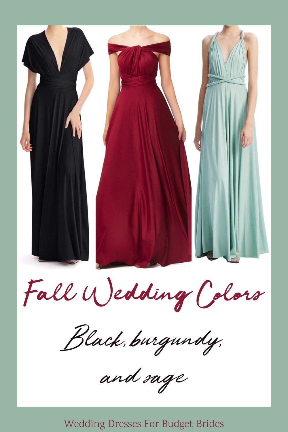 Amazon infinity bridesmaid dresses regular & plus sizes.

Fall wedding color palette; black, burgundy, and sage.

#LTKSeasonal #LTKWedding