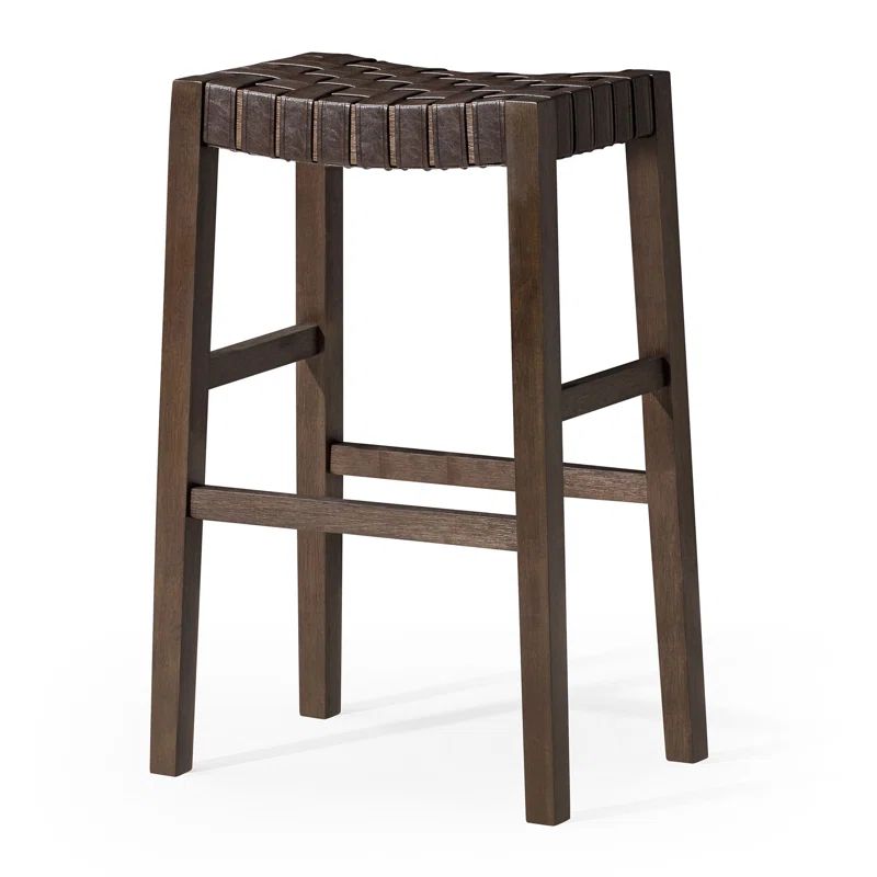 Maven Lane Emerson Kitchen Stool with Vegan Leather Upholstery | Wayfair North America