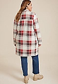 Plus Size Plaid Longline Coatigan | Maurices