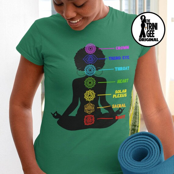 Afro Chakras Shirt  African American Tees  Black Yogi  | Etsy | Etsy (US)