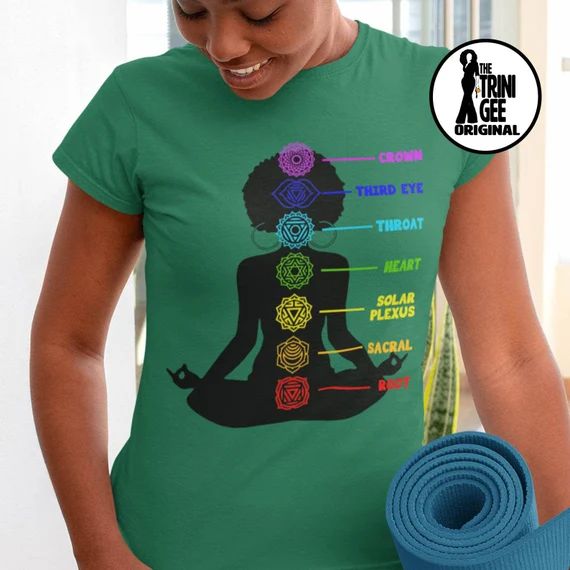 Afro Chakras Shirt  African American Tees  Black Yogi  | Etsy | Etsy (US)