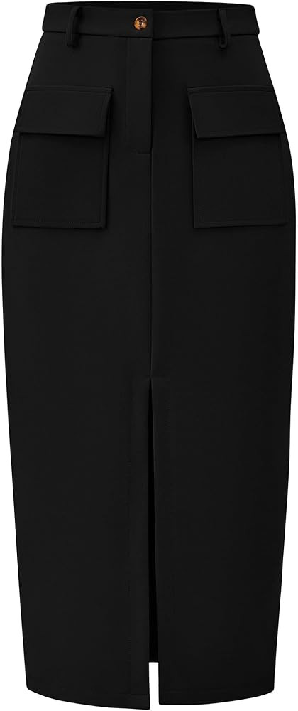 KIRUNDO Womens High Waist Cargo Midi Pencil Skirt | Amazon (US)