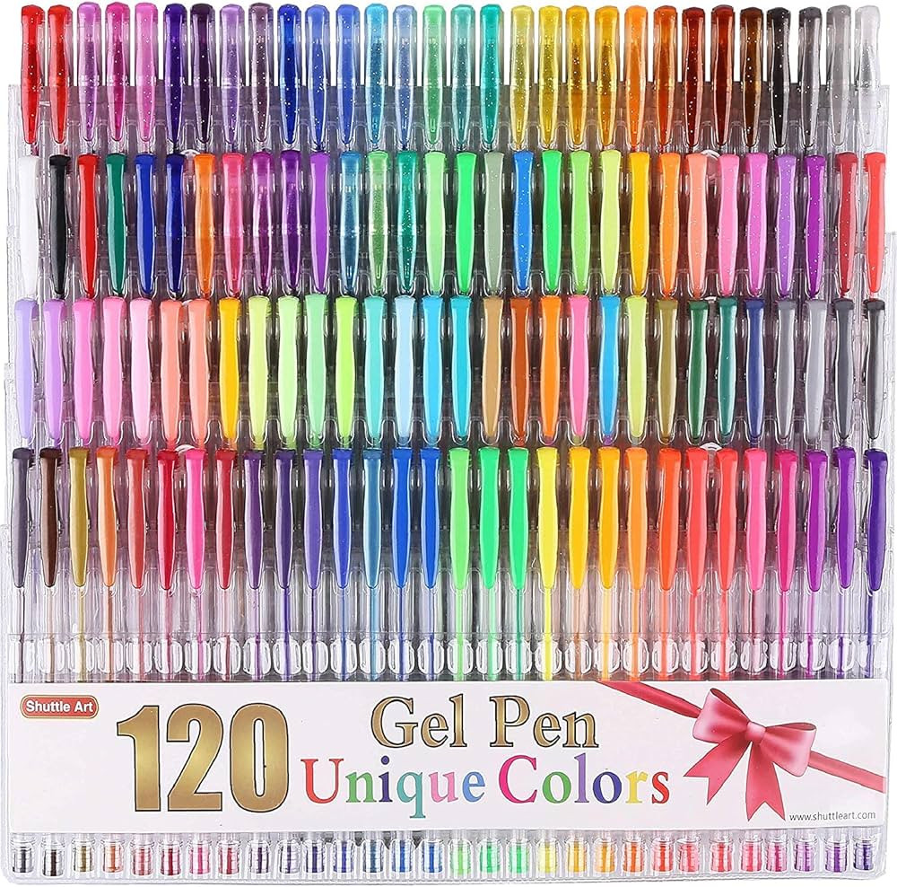 Shuttle Art 120 Unique Colors (No Duplicates) Gel Pens Gel Pen Set for Adult Coloring Books Art M... | Amazon (US)