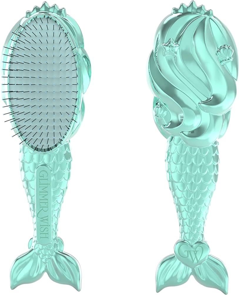 Glimmer Wish Mermaid Detangling Hair Brush for Kids - Anti Frizz and Anti Static - Soft and Long ... | Amazon (US)