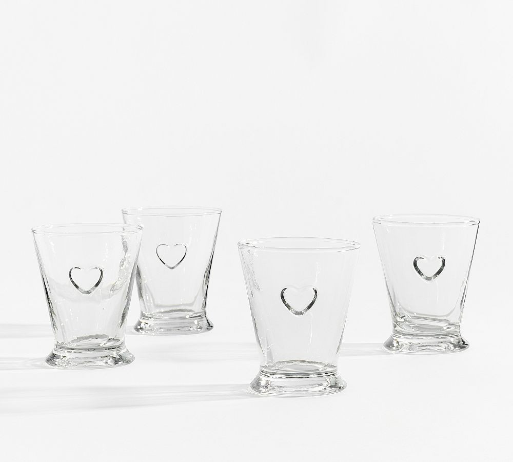 Heart Embossed Drinking Glasses | Pottery Barn (US)