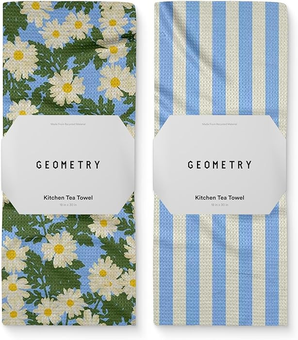 GEOMETRY Spring Kitchen Towels - Quick Dry Microfiber Cloth Spring & Summer Dish Towels for Kitch... | Amazon (US)