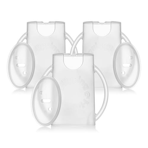 Flipping Holder Squeeze Proof Food Pouch Holder for Toddlers, Babies, Kids, Mess Free No Squeeze Juice Box Drink Holder with Easy Grip Handles and Lid - Made in USA (White 3 Pack) | Amazon (US)