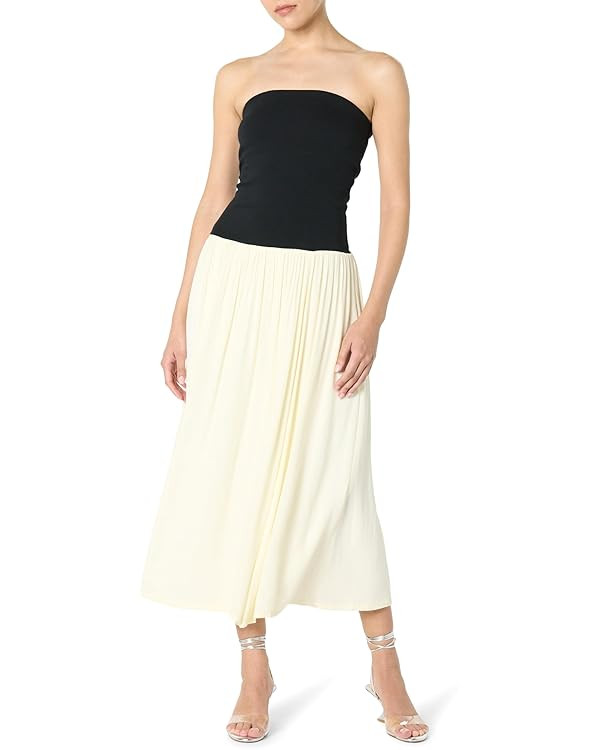The Drop Women's Lillian Mixed Media Strapless Maxi Dress | Amazon (US)