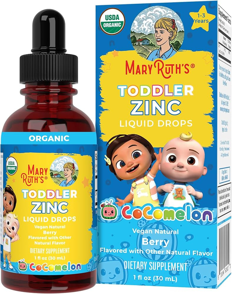 MaryRuth Organics Cocomelon Toddler Liquid Zinc | Sugar Free | USDA Organic | Kids Zinc Sulfate f... | Amazon (US)
