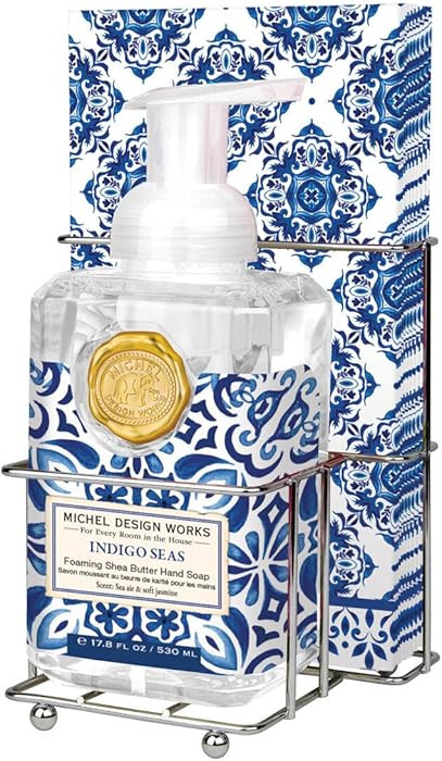 Michel Design Works Foaming Hand Soap & 15-Piece Napkin Set. Indigo Seas, Beautiful Square Contai... | Amazon (US)