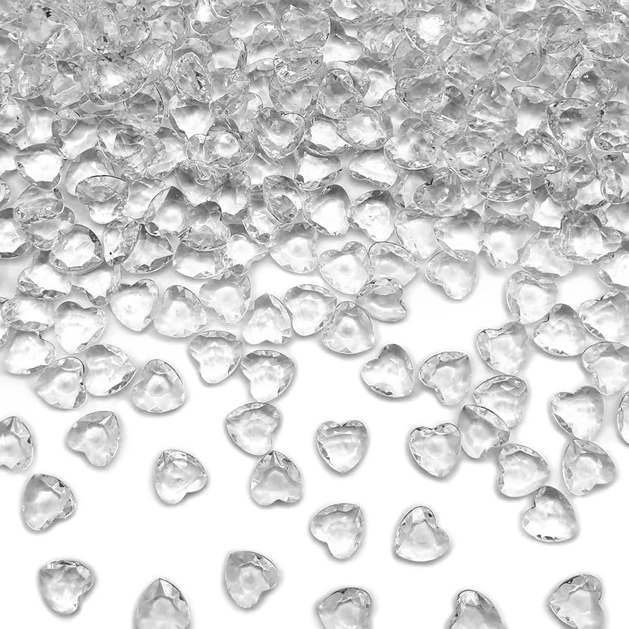 Acrylic Hearts, 1000pcs Small Plastic Hearts, Tiny Plastic Heart Valentine's Day Decorations, Hea... | Amazon (US)