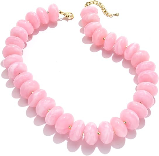 Elegance 11 designs Colorful Chunky Beaded Necklace for Women,Thick Acrylic Disc Bead Choker Stat... | Amazon (US)