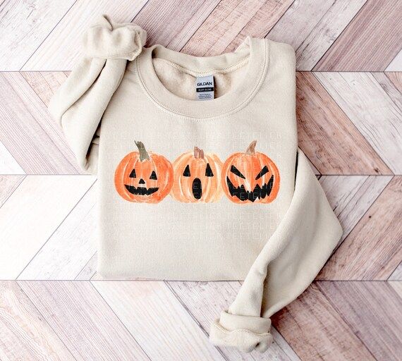 Halloween Sweatshirt Cute Pumpkin Sweatshirt Jack O Lantern - Etsy | Etsy (US)