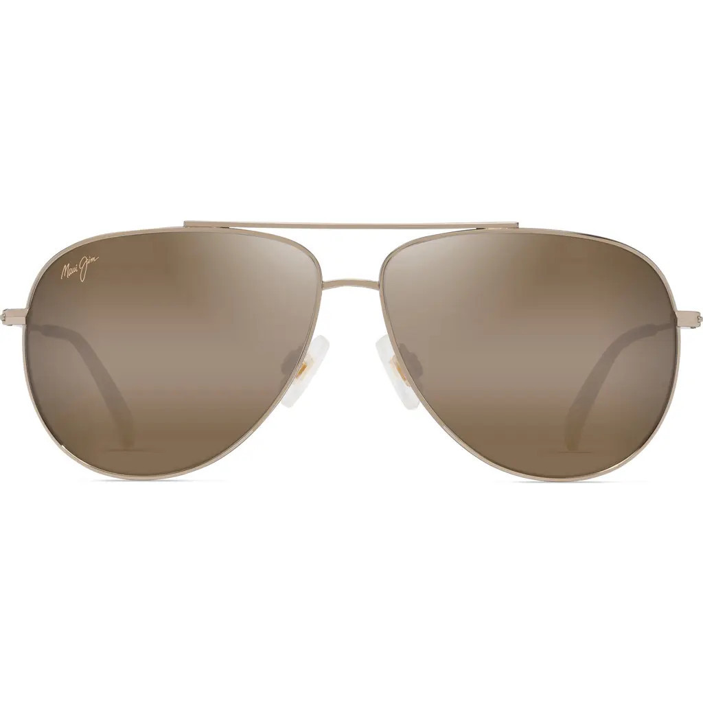 Maui Jim Hauoli 59mm Polarized Gradient Aviator Sunglasses in Gold Orange Yellow at Nordstrom | Nordstrom