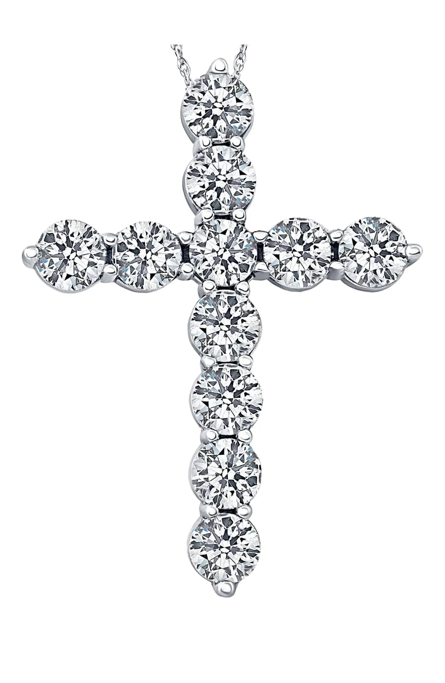 Bliss Diamond 3 Ct Diamond Cross Pendant 14k Gold Necklace Lab Grown | Nordstrom | Nordstrom