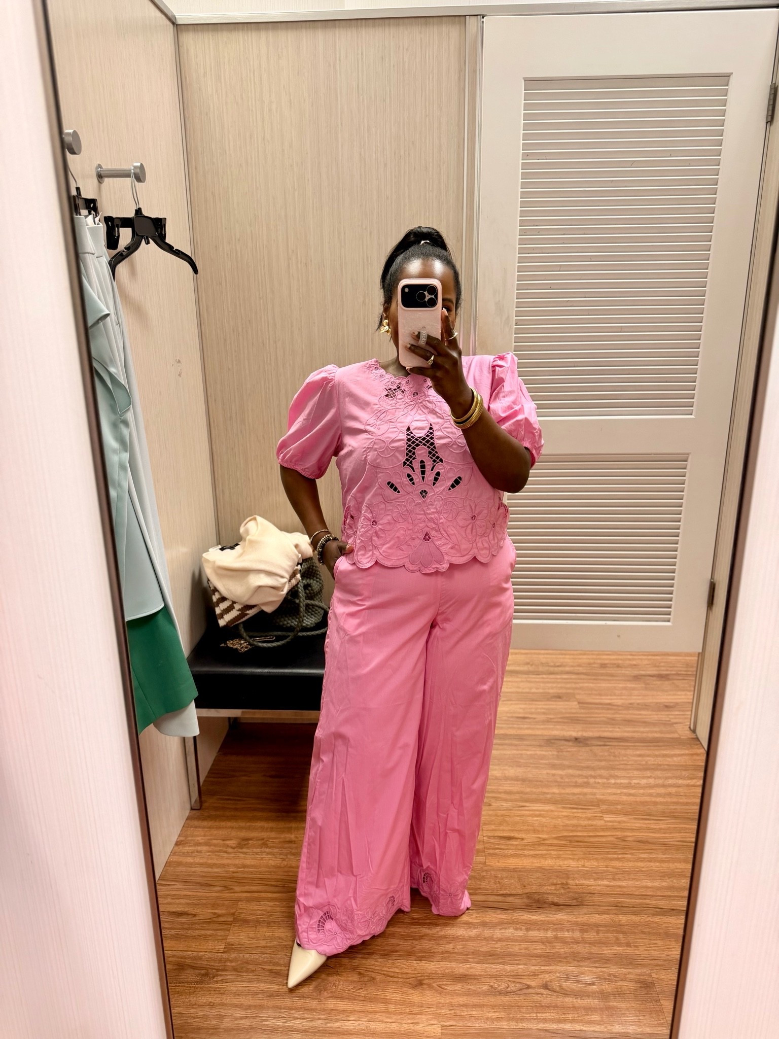 Cutest pink set for a baby shower, bridal shower, or for resort wear! Wearing a large in top and pants. 💖💖💖💖💖

#LTKMidsize #LTKSaleAlert #LTKTravel