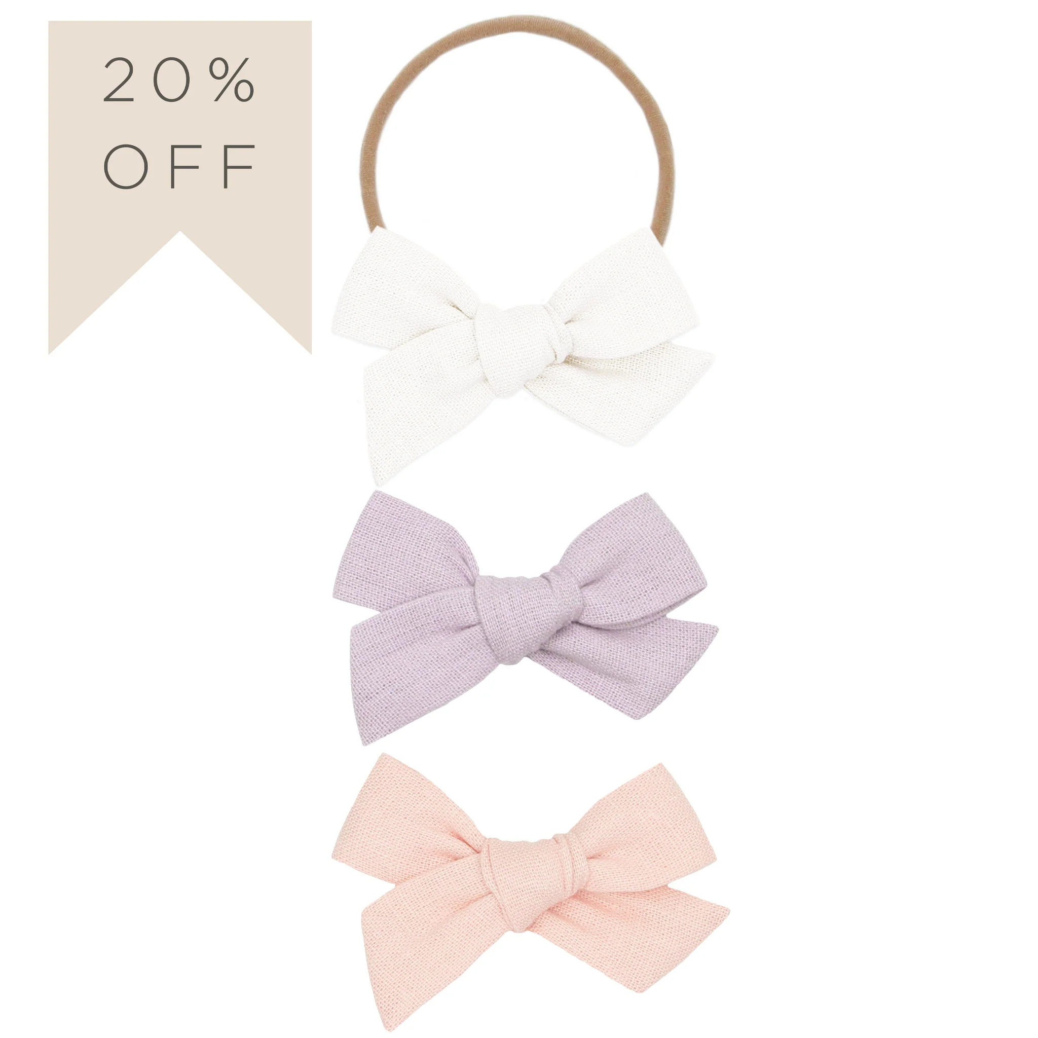Classic Bow 3 Pack: Lavender Headbands | Lou Lou & Company