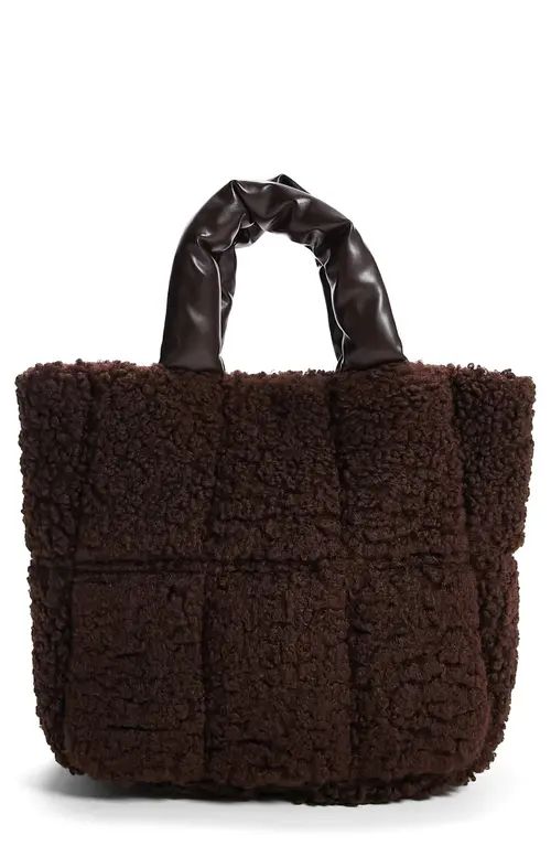 Topshop Tabby Fuzzy Tote Bag in Brown at Nordstrom | Nordstrom