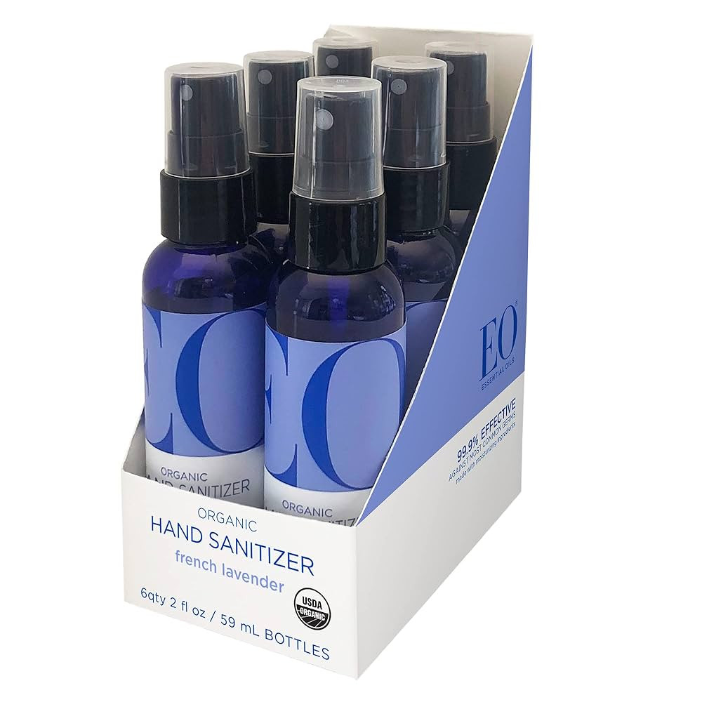EO Organic Hand Sanitizer Spray: French Lavender, 2 Ounce, 6 Count | Amazon (US)