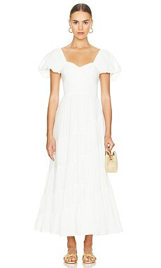 Free People Short Sleeve Sundrenched Maxi Dress in Whisper White from Revolve.com | Revolve Clothing (Global)